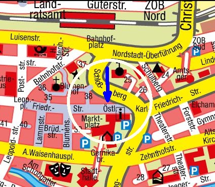 Lageplan des JuuB-Schulungszentrums in Pforzheim